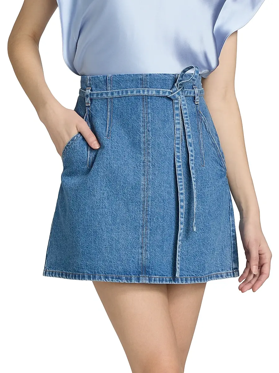 TANYA TAYLOR Women's Annika Denim Miniskirt | Thumbnail 3