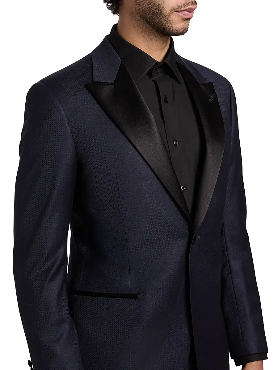 Emporio Armani Men's Solid Stretch-Virgin Wool Tuxedo | Thumbnail 6 Emporio Armani Men's Solid Stretch-Virgin Wool Tuxedo | Thumbnail 6