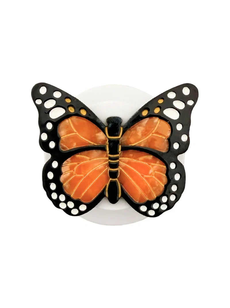 Solar Eclipse Hand-Painted Monarch Butterfly Grip Charm