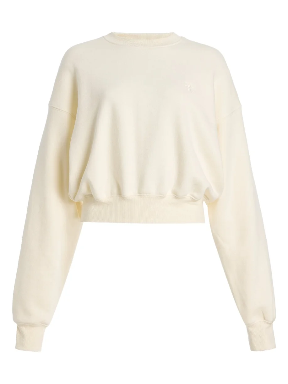 ÉTERNE Cropped Cotton-Modal Sweatshirt