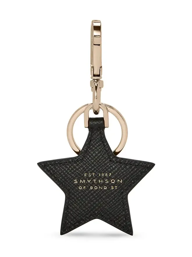 Smythson Panama Leather Star Keyring
