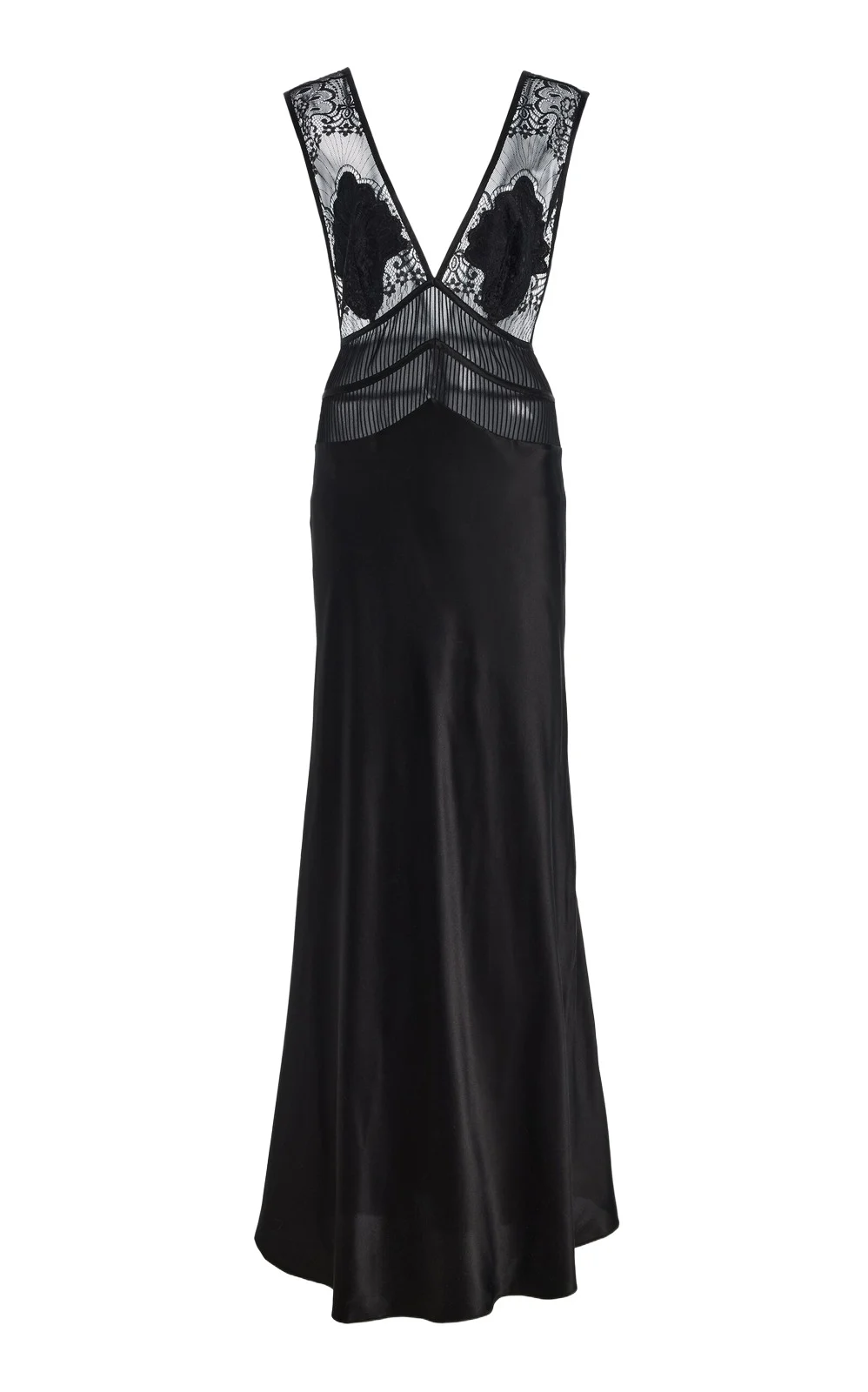SLEEPING WITH JACQUES Exclusive Pascal Lace-Inset Silk Maxi Dress