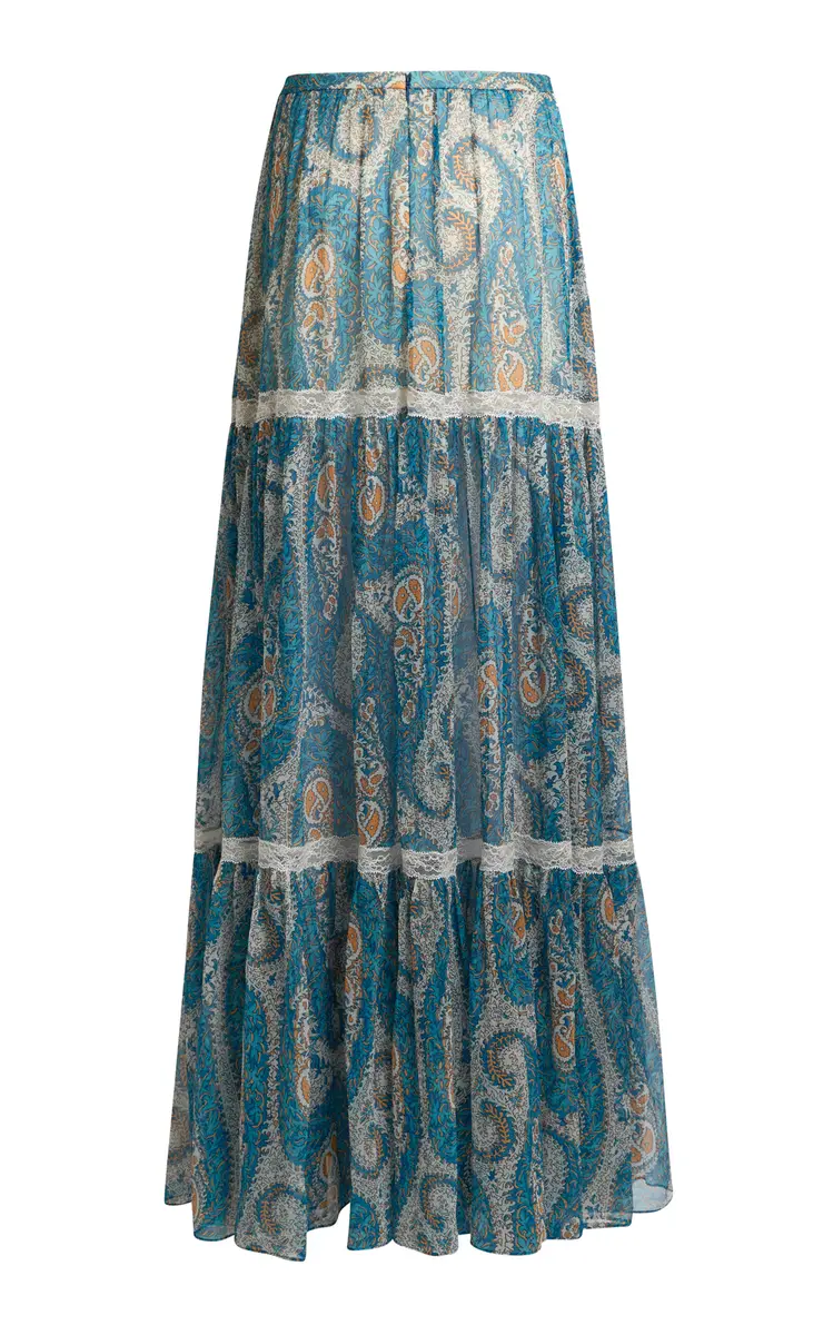Etro Tiered Silk Maxi Skirt | Thumbnail 5