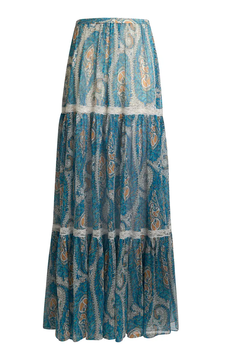 Etro Tiered Silk Maxi Skirt | Thumbnail 6