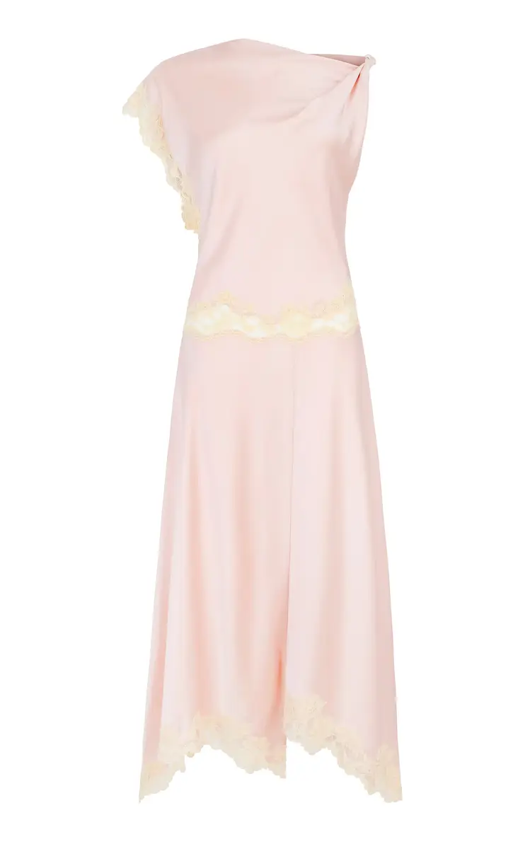 DE LA VALI Exclusive Adriana Lace-Trimmed Satin Midi Dress | Thumbnail 6 DE LA VALI Exclusive Adriana Lace-Trimmed Satin Midi Dress | Thumbnail 6