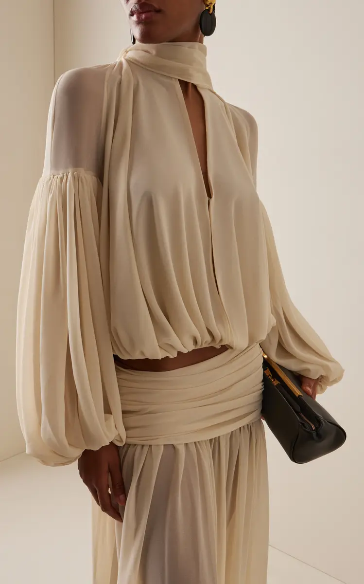 DE LA VALI Solana Crepe Tie-Neck Top | Thumbnail 2 DE LA VALI Solana Crepe Tie-Neck Top | Thumbnail 2