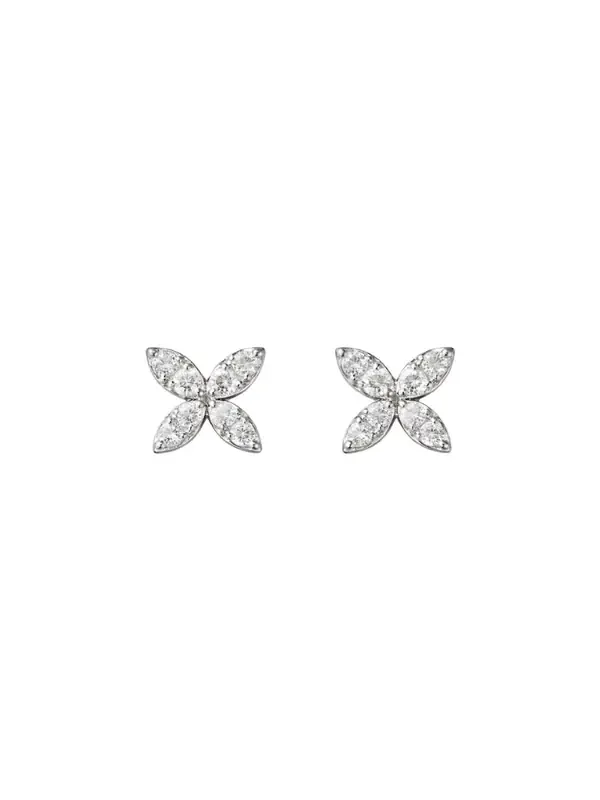 0.32ct Diamond 14K Gold Leaf Stud Earrings