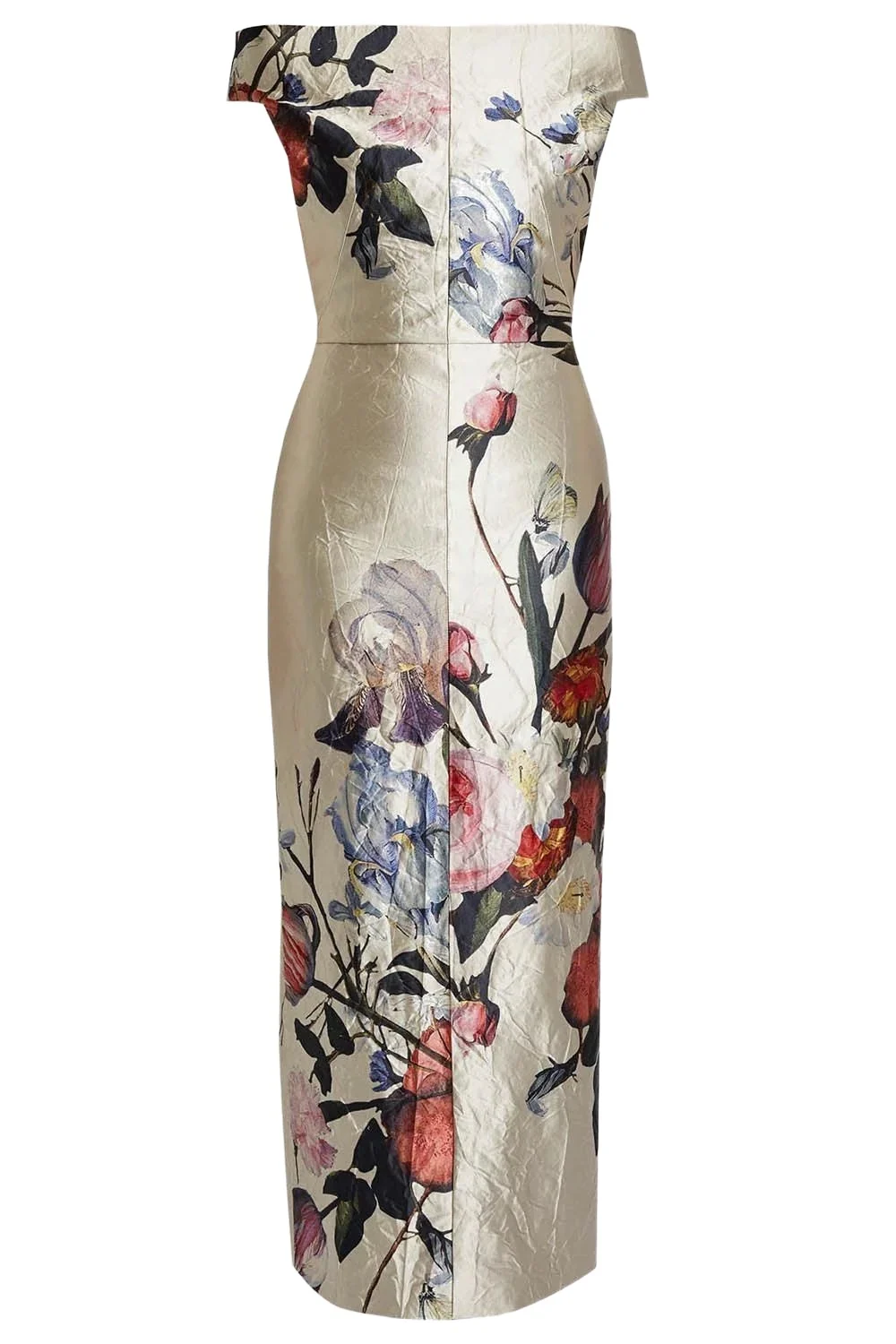 Erdem Floral Texture Off The Shoulder Gown