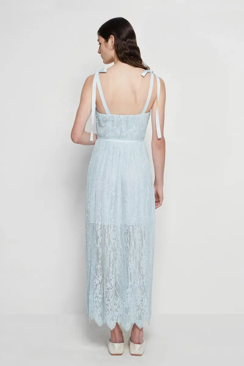 Simkhai Bonnie Silk Lace Plisse Dress | Thumbnail 3