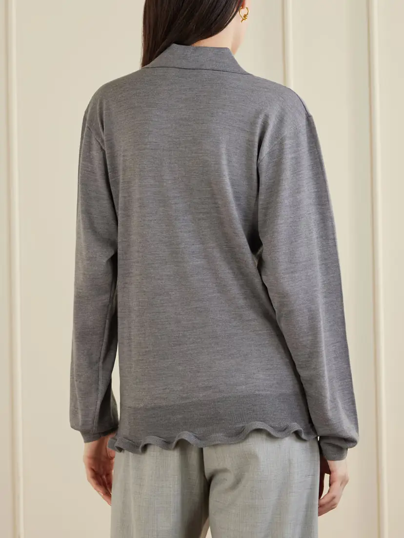 Stella McCartney Ruffled Wool Polo Shirt | Thumbnail 4