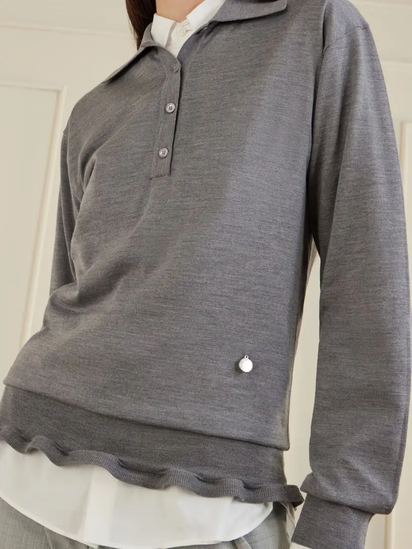 Stella McCartney Ruffled Wool Polo Shirt | Thumbnail 5