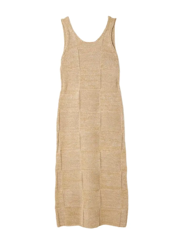 Auralee Paneled Cotton And Linen-blend Knitted Midi Dress | Image 1 Auralee Paneled Cotton And Linen-blend Knitted Midi Dress | Image 1