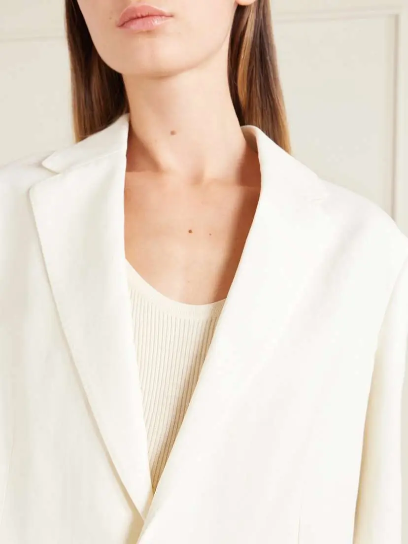 Auralee Oversized Wool, Cotton And Linen-blend Oxford Blazer | Thumbnail 5