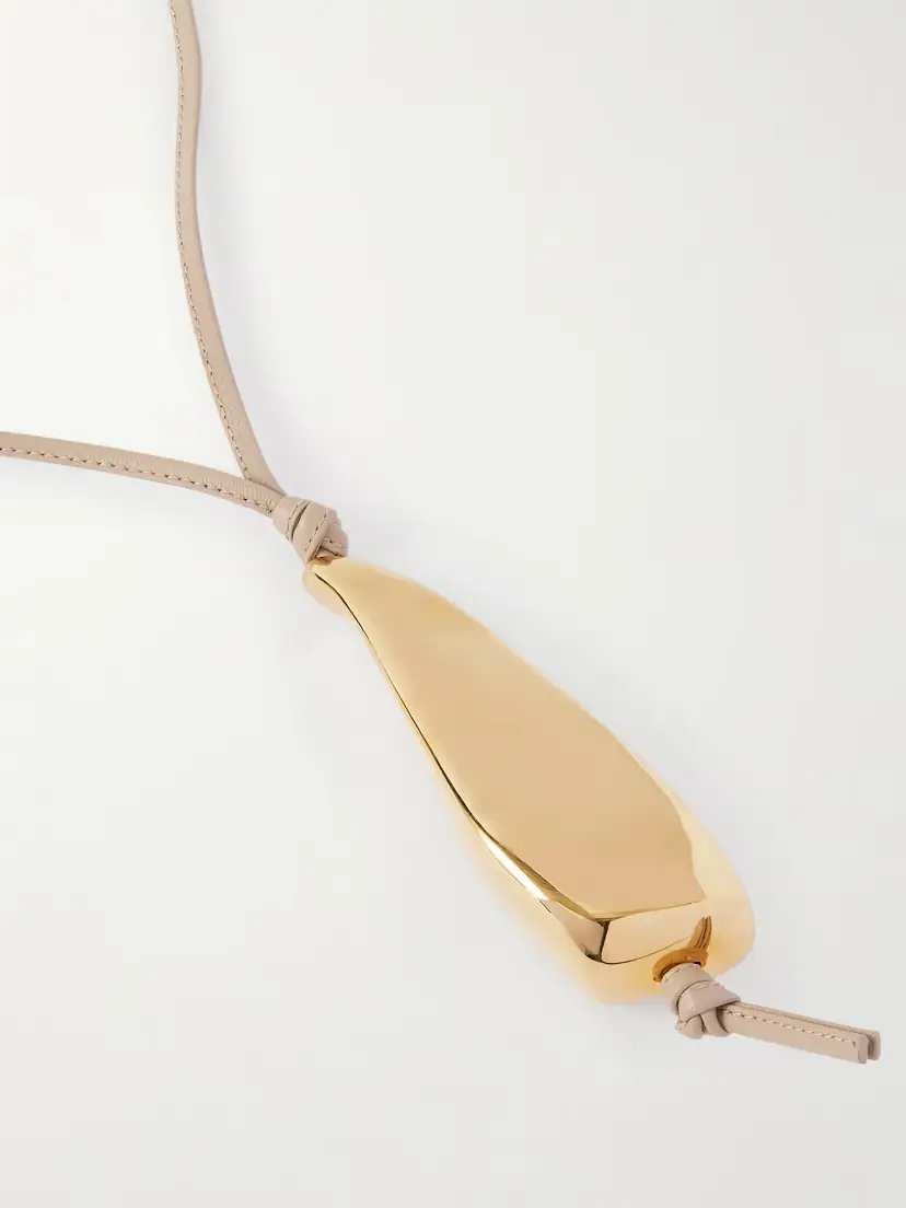Bottega Veneta Prisma Gold-tone And Leather Necklace | Thumbnail 4