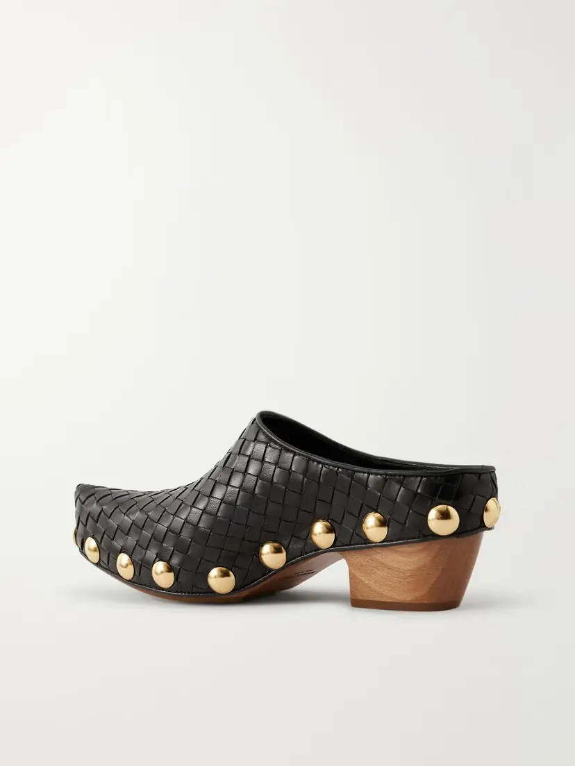 Bottega Veneta Gondola Studded Intrecciato Leather Clogs | Thumbnail 3 Bottega Veneta Gondola Studded Intrecciato Leather Clogs | Thumbnail 3