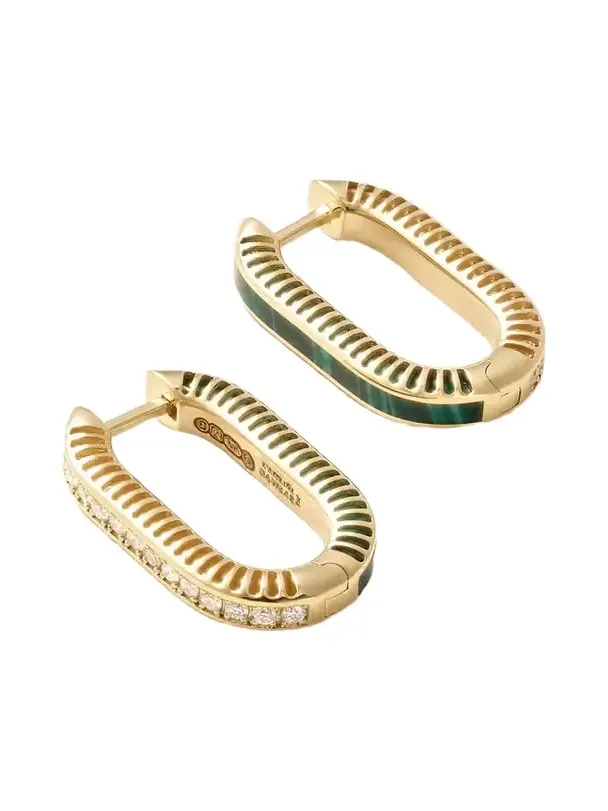Lock Ray 18-karat Gold, Malachite And Diamond Earrings Lock Ray 18-karat Gold, Malachite And Diamond Earrings