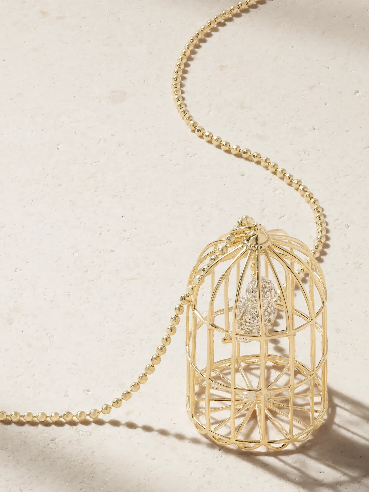 Caged Albert 14-karat Gold Diamond Necklace Caged Albert 14-karat Gold Diamond Necklace