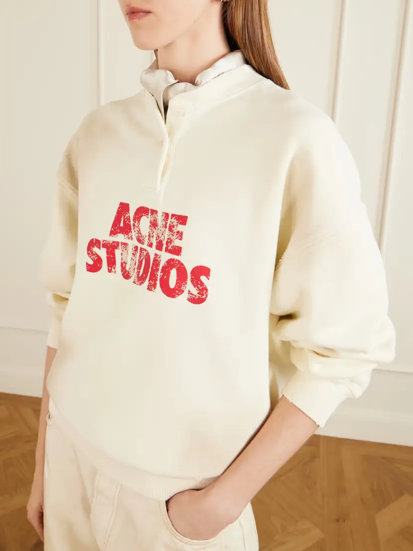 Acne Studios Printed Cotton-jersey Sweatshirt | Thumbnail 4