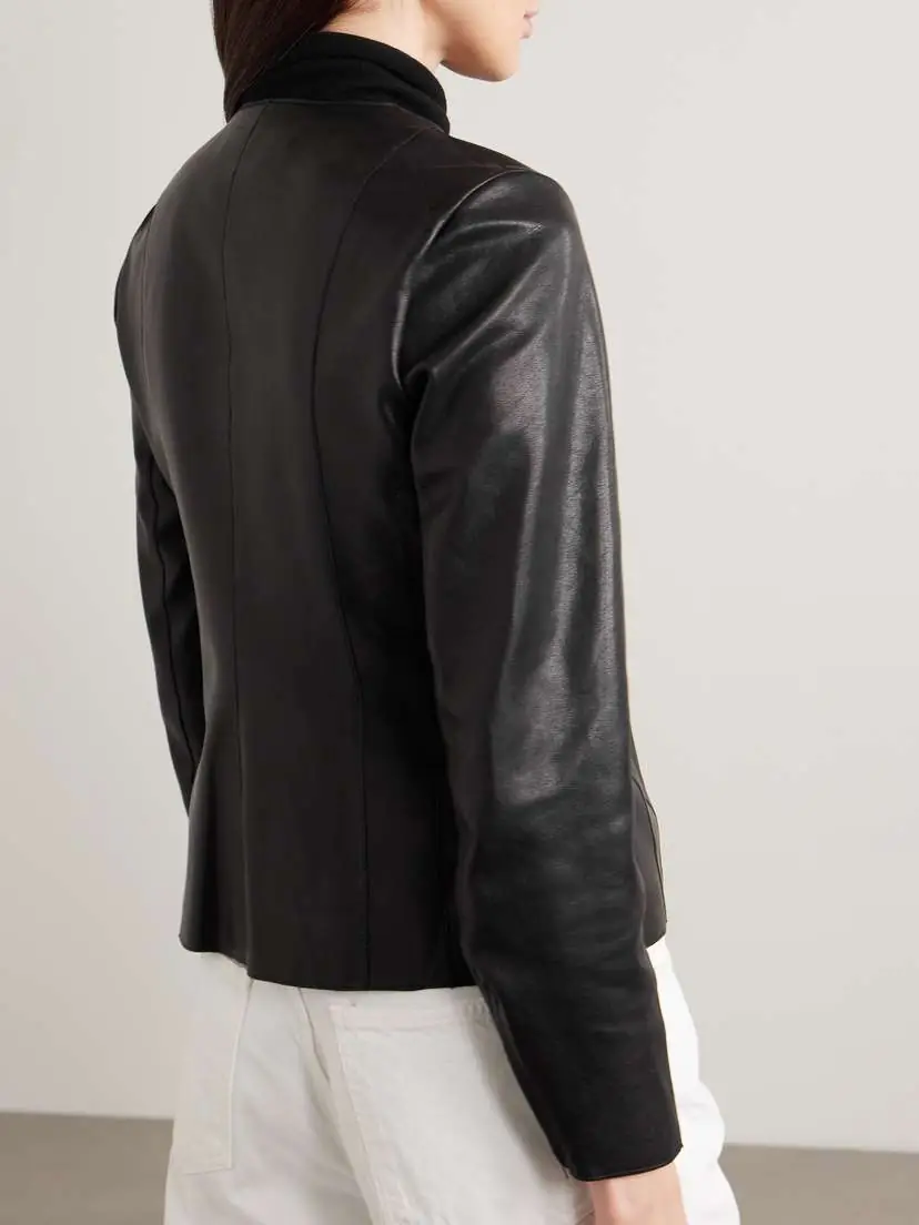 Nour Hammour Paneled Leather Jacket | Thumbnail 3