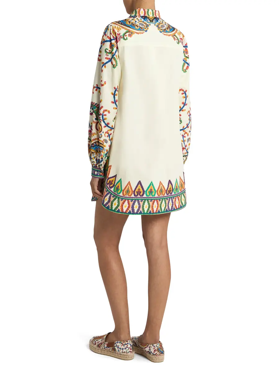 Etro Floral Paisley A-Line Cotton Mini Dress | Thumbnail 4 Etro Floral Paisley A-Line Cotton Mini Dress | Thumbnail 4