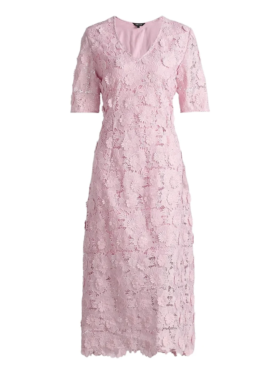 Women's Floral Lace Appliqué Midi-Dress Women's Floral Lace Appliqué Midi-Dress