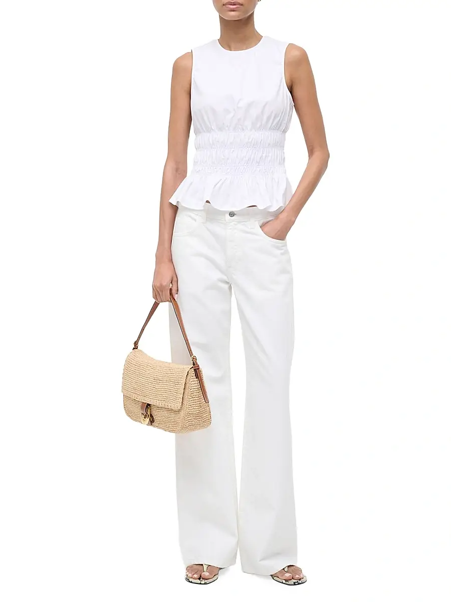 Staud Women's Culver Stretch-Cotton Peplum Top | Thumbnail 2 Staud Women's Culver Stretch-Cotton Peplum Top | Thumbnail 2