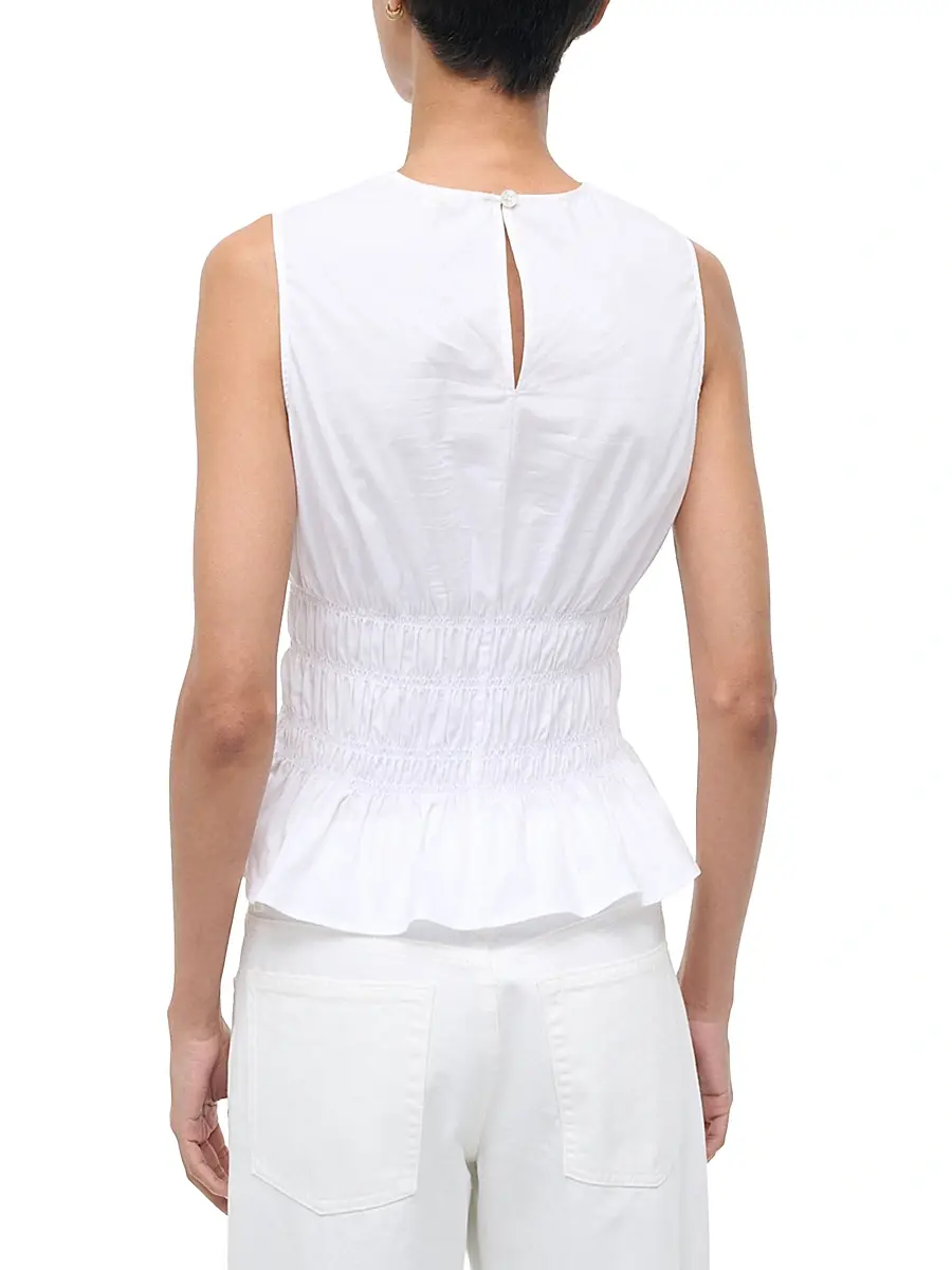 Staud Women's Culver Stretch-Cotton Peplum Top | Thumbnail 4 Staud Women's Culver Stretch-Cotton Peplum Top | Thumbnail 4