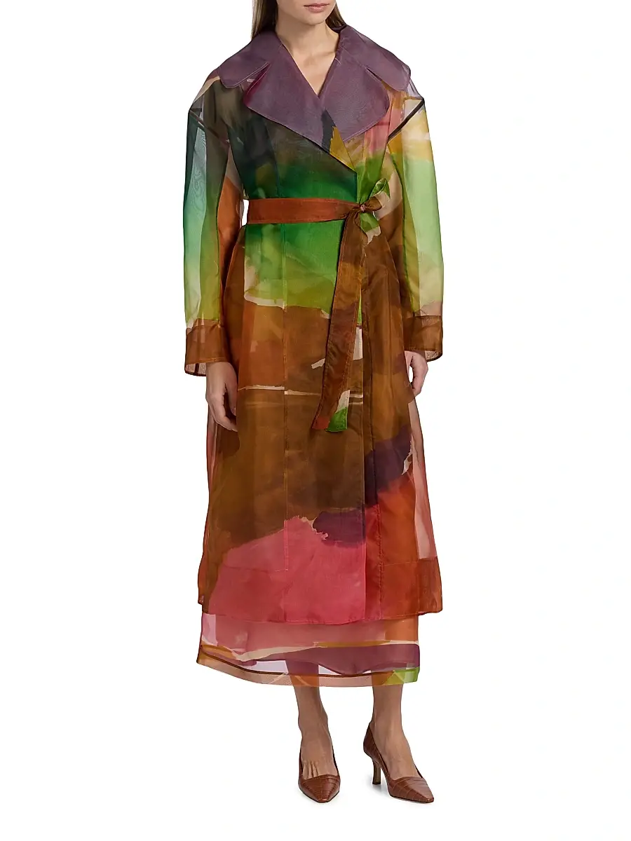 Ulla Johnson Women's Novalie Organza Silk Trench Coat | Thumbnail 3 Ulla Johnson Women's Novalie Organza Silk Trench Coat | Thumbnail 3