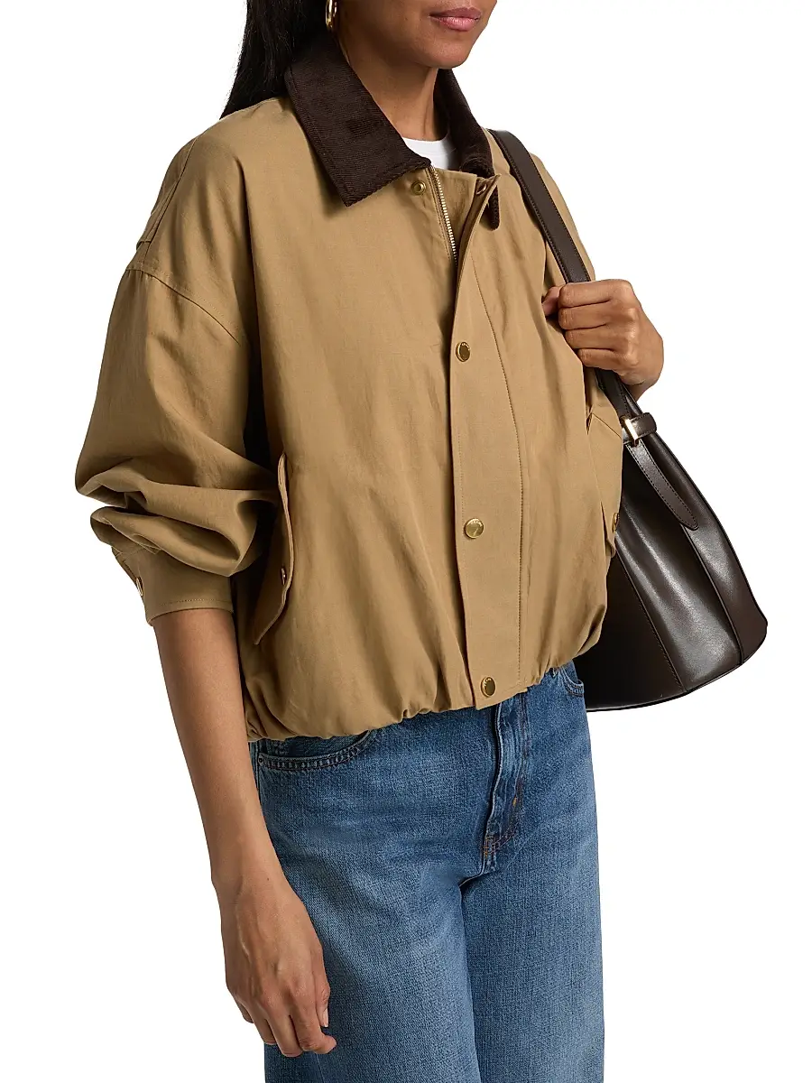 Frame Women's The Cord Bubble-Hem Cotton-Blend Jacket | Thumbnail 4 Frame Women's The Cord Bubble-Hem Cotton-Blend Jacket | Thumbnail 4
