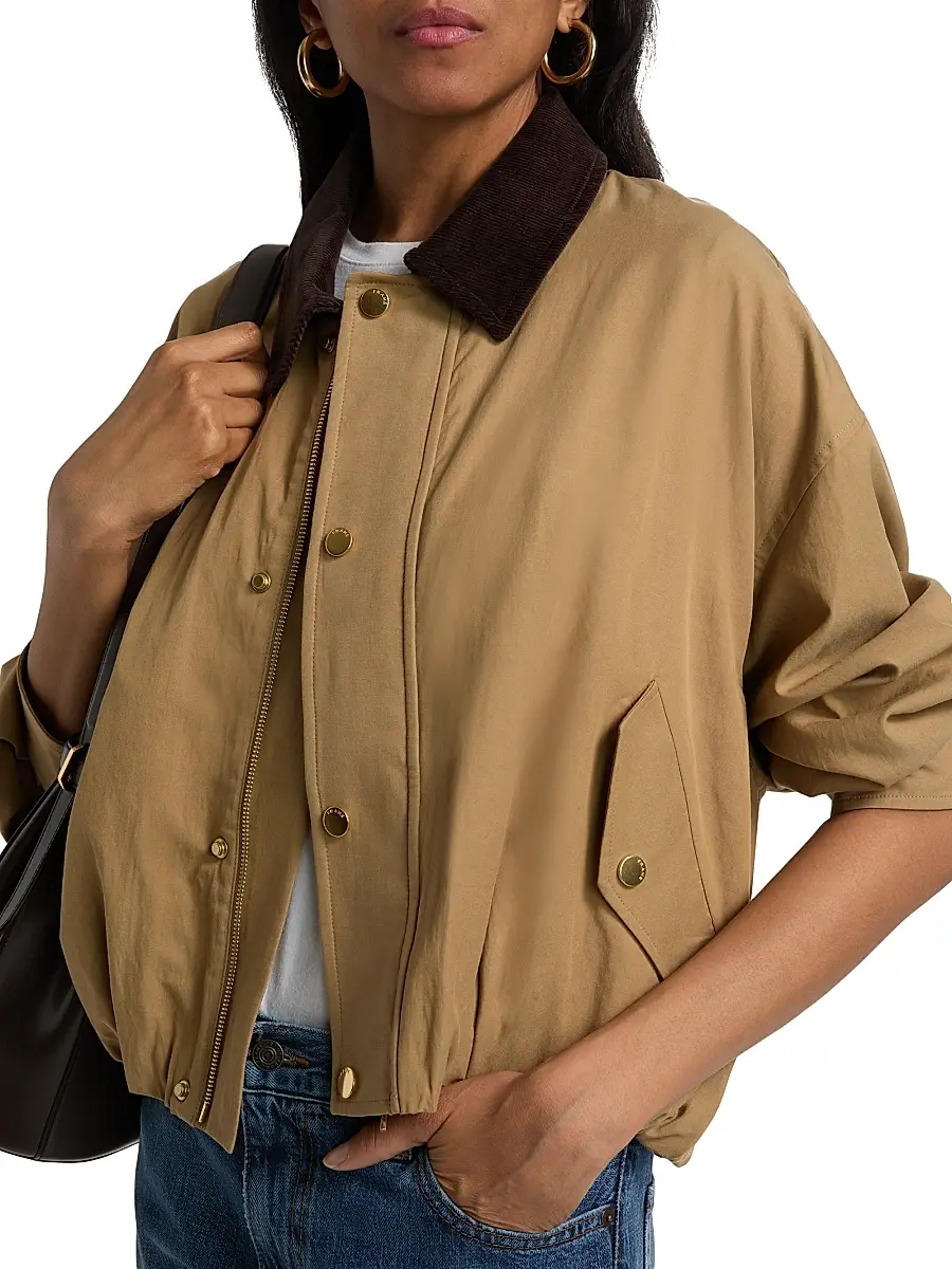 Frame Women's The Cord Bubble-Hem Cotton-Blend Jacket | Thumbnail 6 Frame Women's The Cord Bubble-Hem Cotton-Blend Jacket | Thumbnail 6