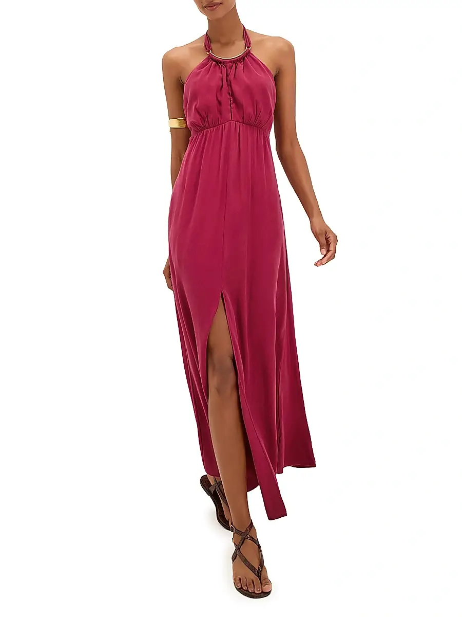 ViX by Paula Hermanny Women's Joy Halterneck Maxi-Dress - Pink | Thumbnail 2