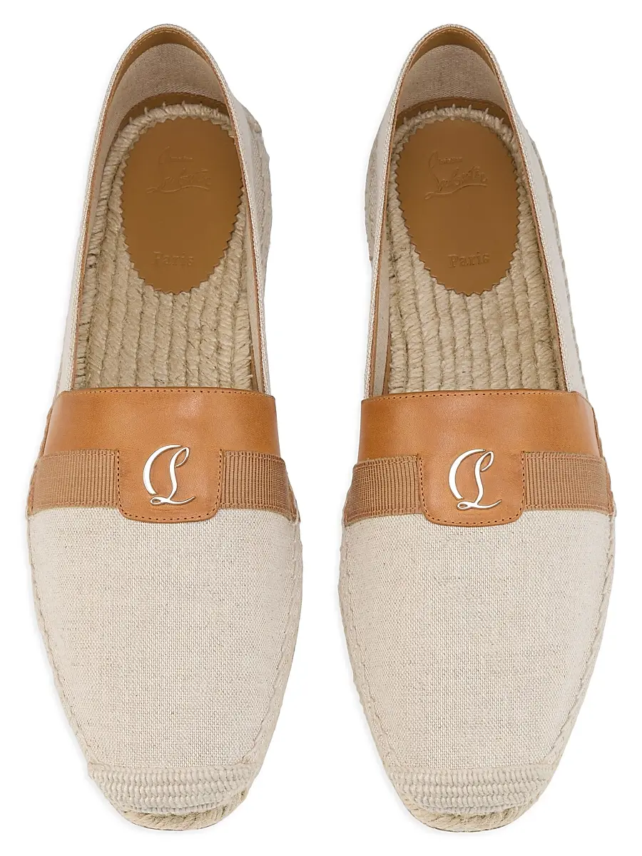 Christian Louboutin Men's Alfarica Linen Canvas Espadrilles Loafers - Natural | Thumbnail 4 Christian Louboutin Men's Alfarica Linen Canvas Espadrilles Loafers - Natural | Thumbnail 4