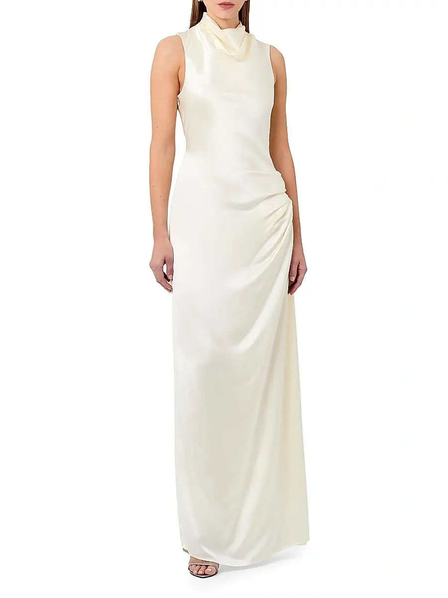 Nicholas the Label Women's Fabiana Cowlneck Satin Maxi Dress | Thumbnail 2 Nicholas the Label Women's Fabiana Cowlneck Satin Maxi Dress | Thumbnail 2