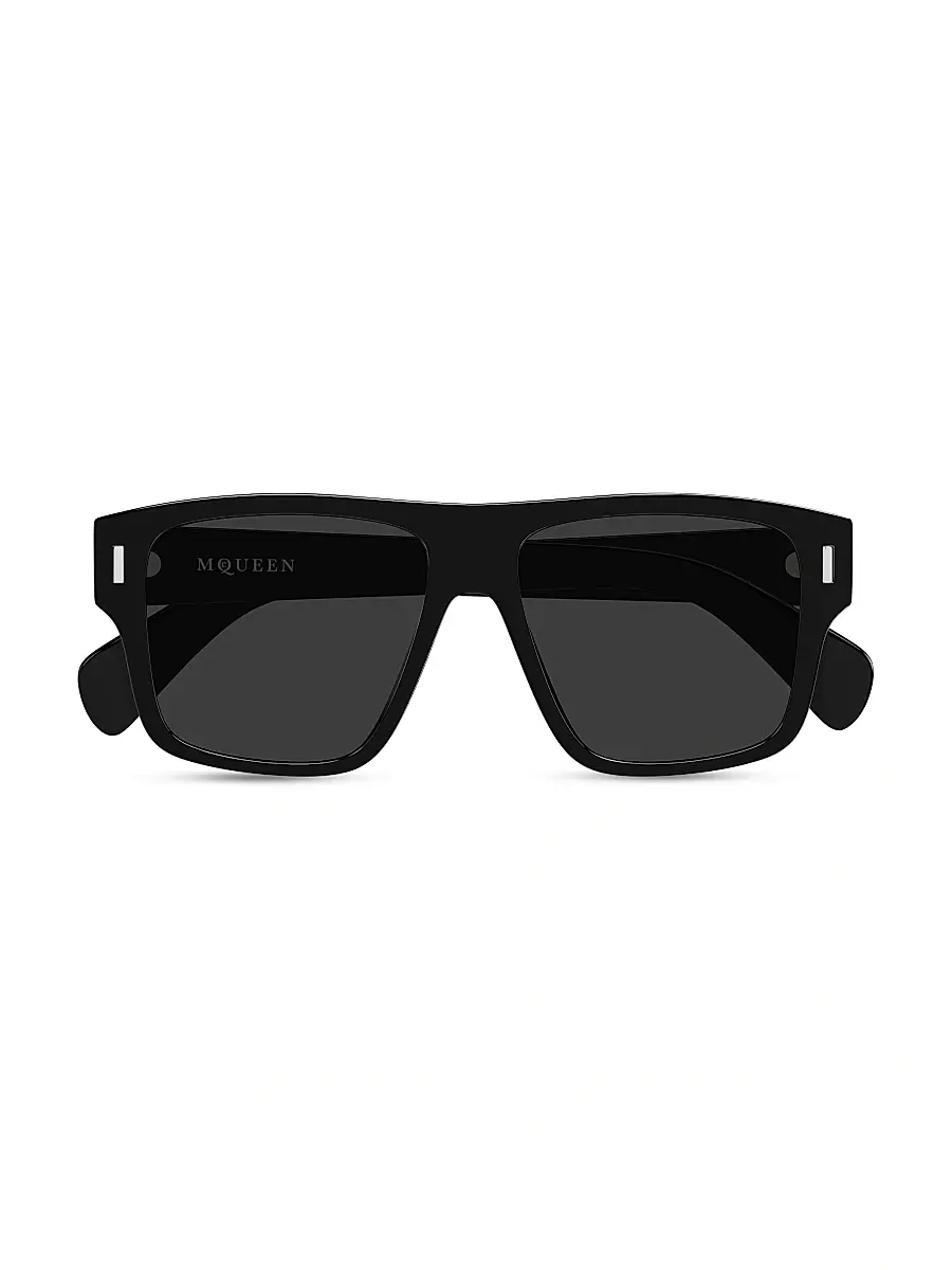 Alexander McQueen Men's T-Bar Rivet 55MM Square Sunglasses | Thumbnail 2 Alexander McQueen Men's T-Bar Rivet 55MM Square Sunglasses | Thumbnail 2