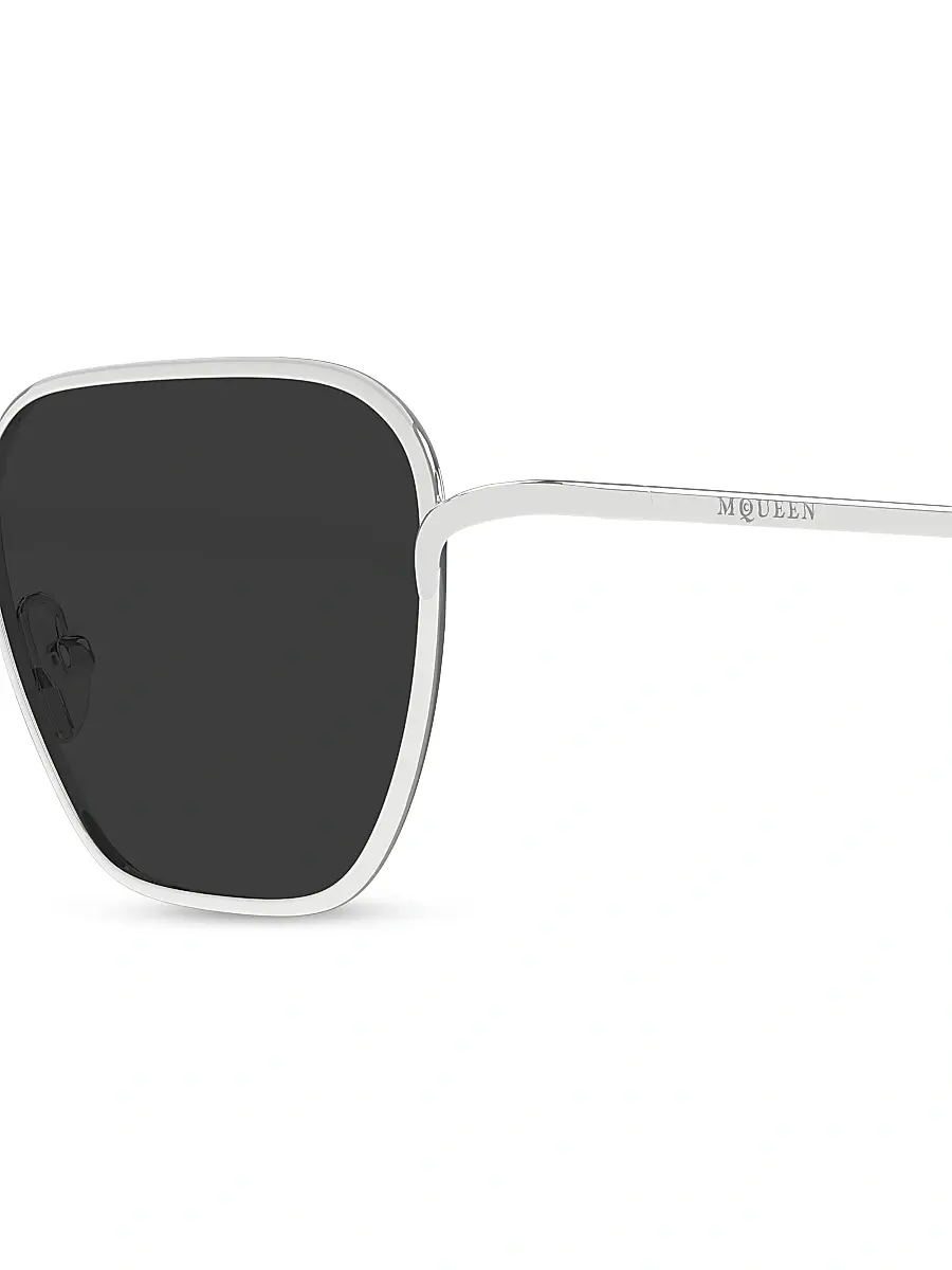 Alexander McQueen Men's Linear 50MM Rectangle Metal Sunglasses | Thumbnail 3 Alexander McQueen Men's Linear 50MM Rectangle Metal Sunglasses | Thumbnail 3
