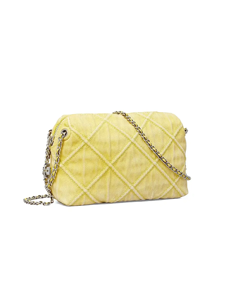 Tory Burch Women's Fleming Soft Denim Crossbody Bag - Yellow | Thumbnail 3 Tory Burch Women's Fleming Soft Denim Crossbody Bag - Yellow | Thumbnail 3