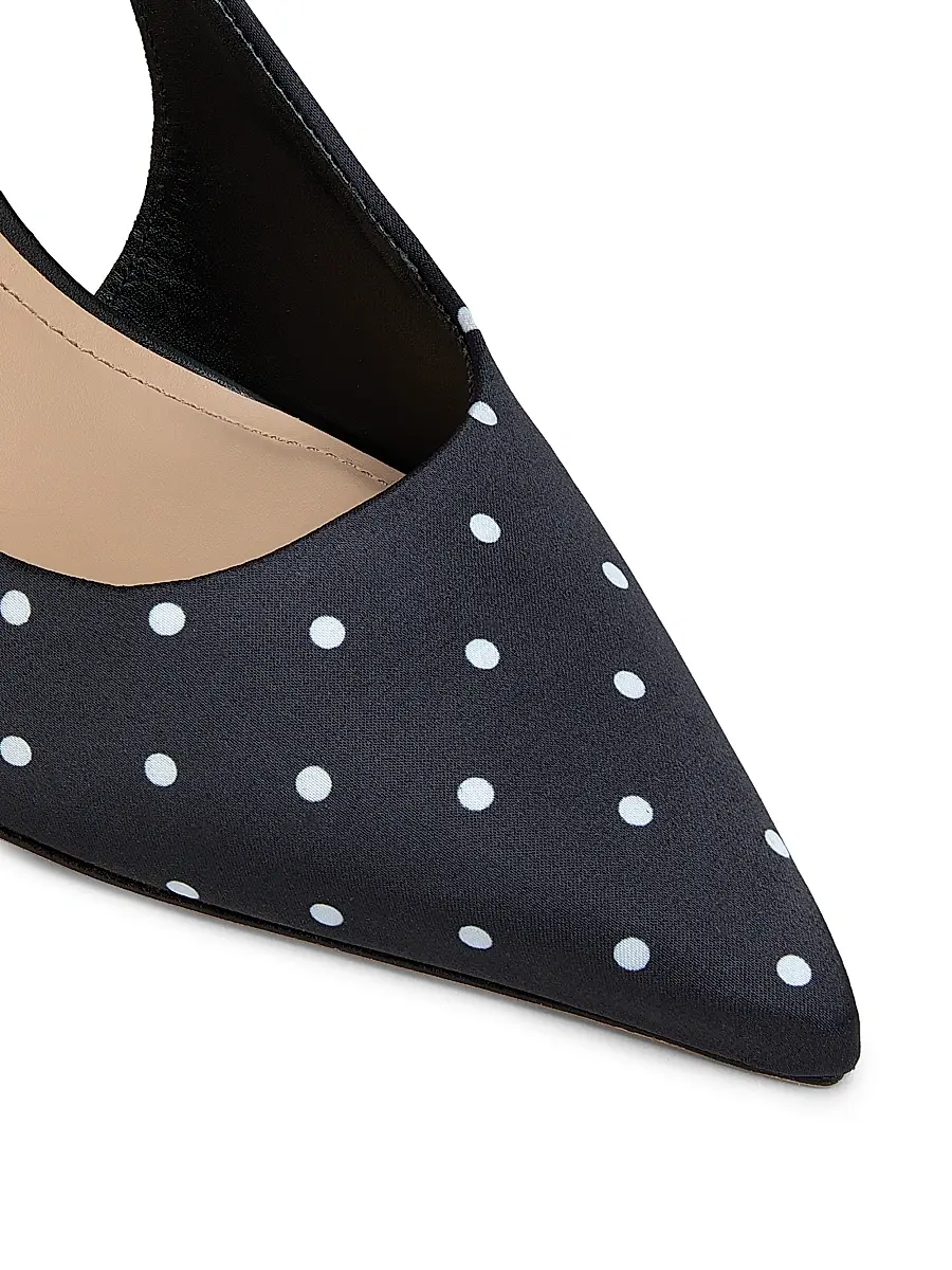 22élevé Women's 90MM Polka Dot Satin Slingback Pumps | Thumbnail 5 22élevé Women's 90MM Polka Dot Satin Slingback Pumps | Thumbnail 5