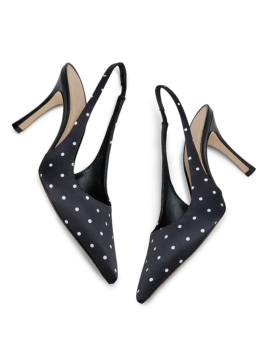 22élevé Women's 90MM Polka Dot Satin Slingback Pumps | Thumbnail 6 22élevé Women's 90MM Polka Dot Satin Slingback Pumps | Thumbnail 6