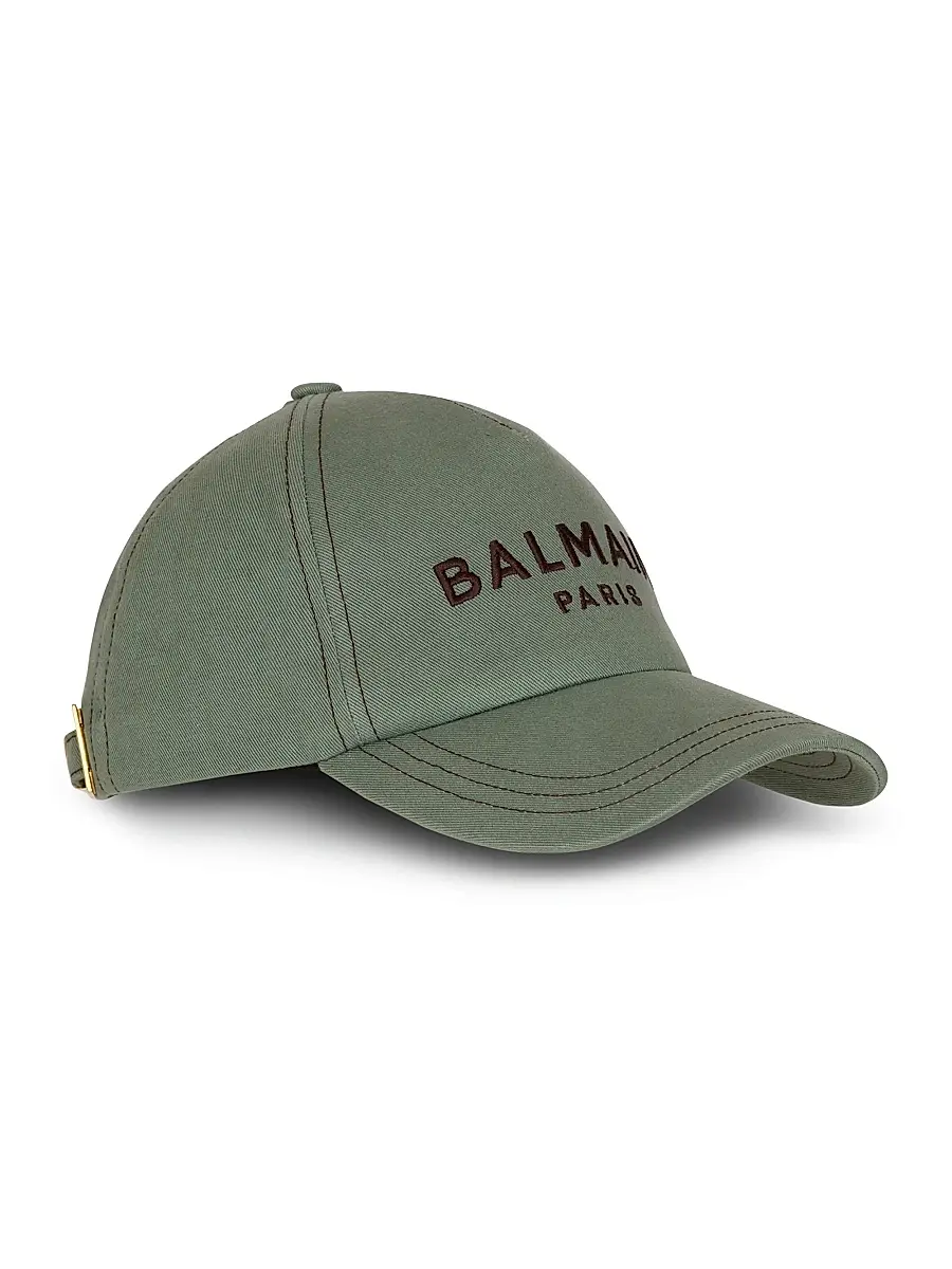 Men's Logo Embroidered Baseball Cap - Vert Laurier Marron Moyen Men's Logo Embroidered Baseball Cap - Vert Laurier Marron Moyen