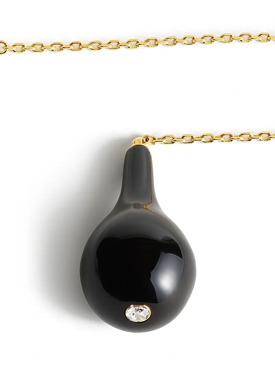 TOTEME Women's 24K Gold-Plated, Onyx & Swarovski Crystal Lariat Necklace | Thumbnail 2