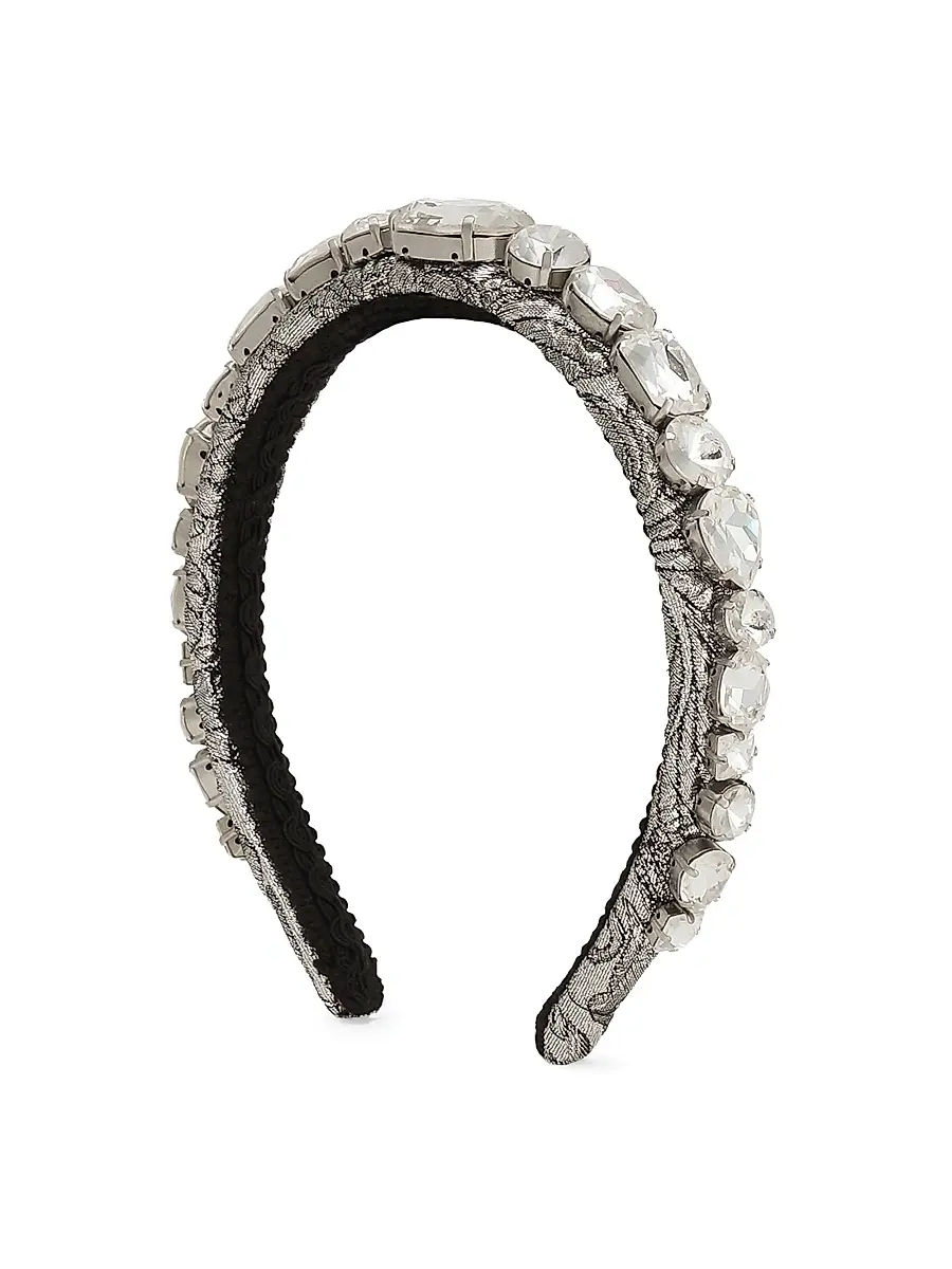 Dolce & Gabbana Women's Metallic Jacquard & Crystal Headband | Thumbnail 2 Dolce & Gabbana Women's Metallic Jacquard & Crystal Headband | Thumbnail 2