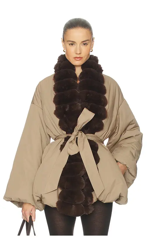 Helsa Bubble Puffer With Faux Fur | Image 1 Helsa Bubble Puffer With Faux Fur | Image 1