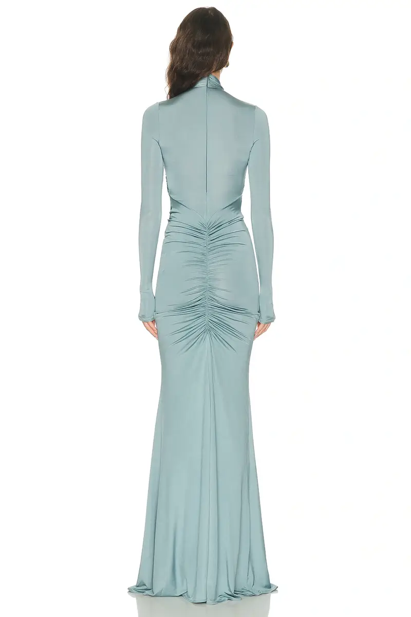Lapointe Jersey Halter Ruched Gown | Thumbnail 3 Lapointe Jersey Halter Ruched Gown | Thumbnail 3