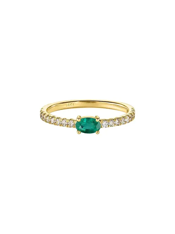 Oval Emerald Diamond Pave Ring