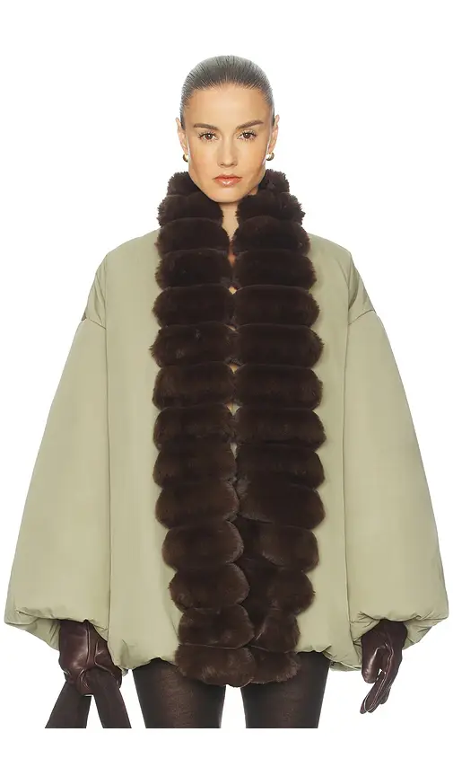 Helsa Bubble Puffer With Faux Fur | Thumbnail 2 Helsa Bubble Puffer With Faux Fur | Thumbnail 2
