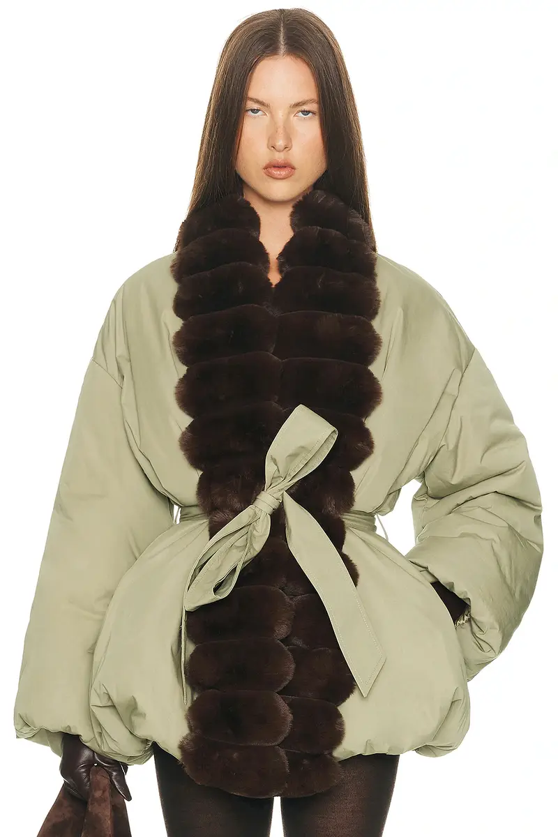 Helsa Bubble Puffer With Faux Fur | Thumbnail 3 Helsa Bubble Puffer With Faux Fur | Thumbnail 3