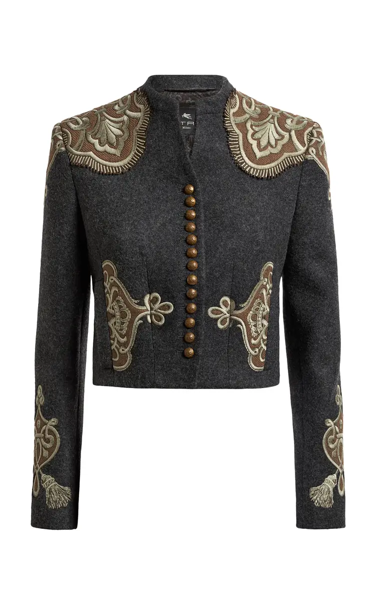 Etro Cropped Wool-Blend Jacket