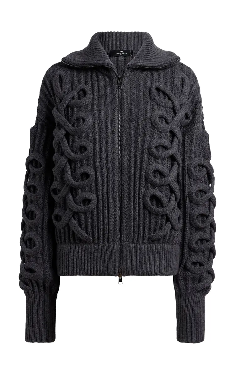 Etro Loop-Detailed Wool-Blend Cardigan