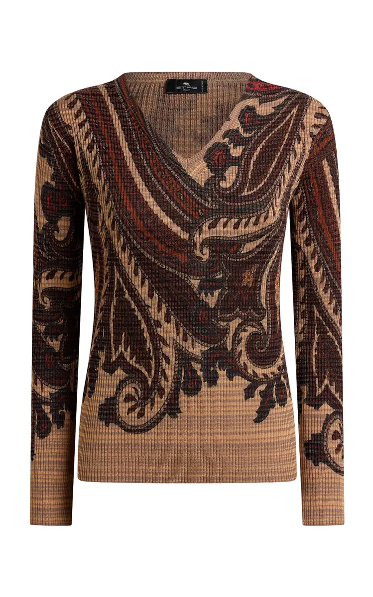 Etro Patterned Knit Wool-Blend Top