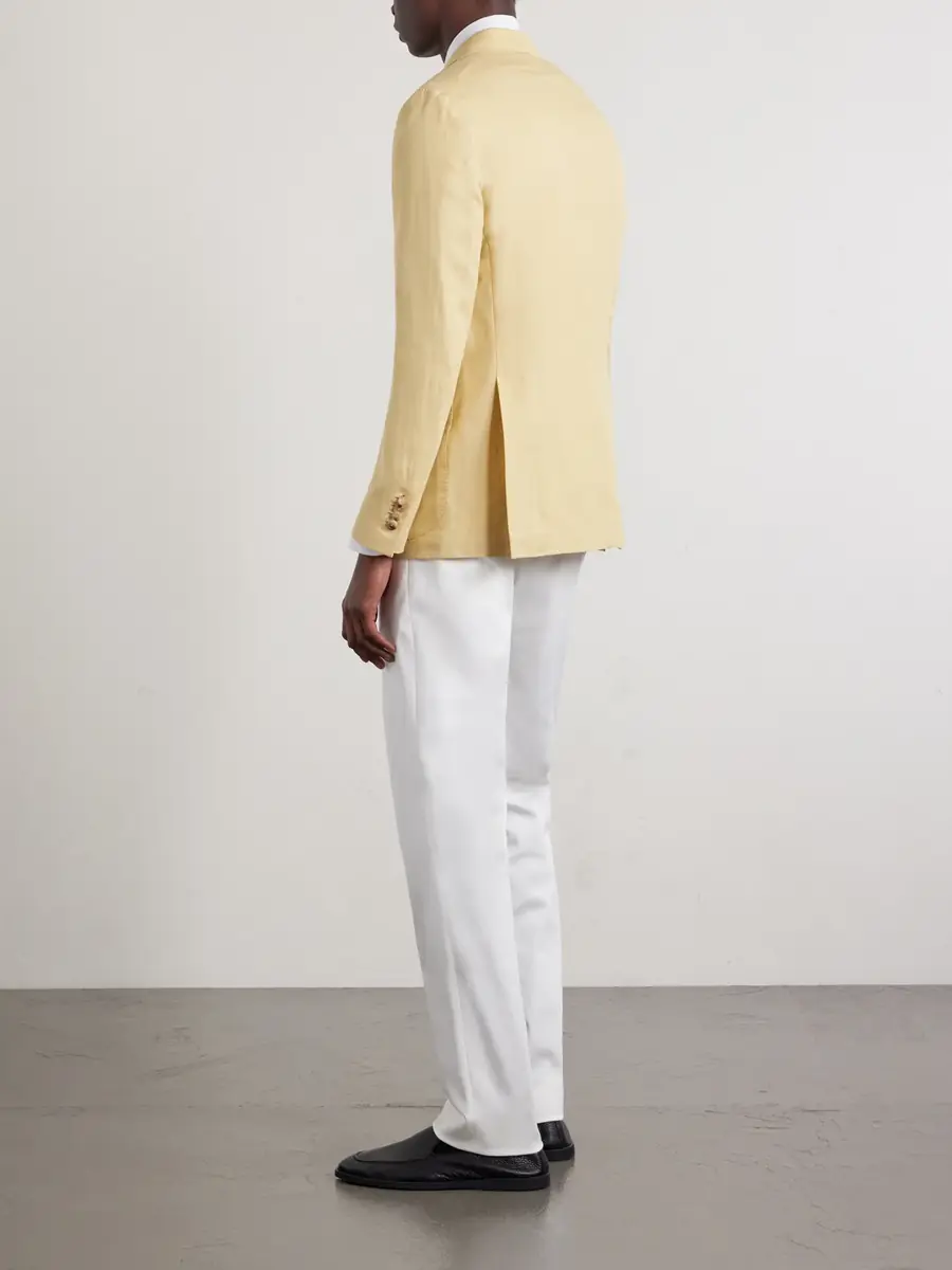 De Petrillo Linen and Cotton-Blend Blazer - Men | Thumbnail 4 De Petrillo Linen and Cotton-Blend Blazer - Men | Thumbnail 4